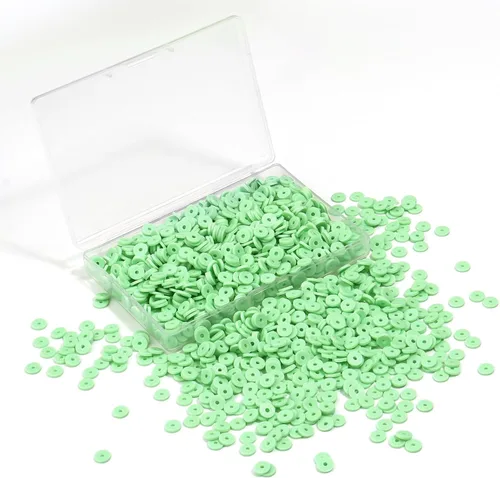 Miniatura 8 de Cuentas de arcilla polimérica azul claro, cuentas Heishi de 0.236 in para joyería, pulseras, collares, 1000