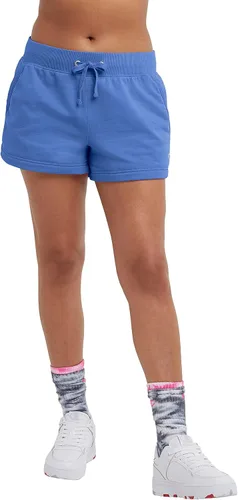 Champion, Powerblend, forro polar para mujer, pantalones cortos cómodos, logotipo C, 3.5 pulgadas