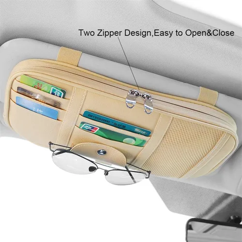 Miniatura 5 de Organizador para visera solar de coche, accesorios para interior de coche, organizador de bolsillo, bolsa de almacenamiento para coche, camioneta