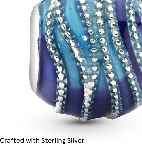 Miniatura 3 de Pandora Jewelry - Abalorio de onda azul, dije original para pulseras Pandora, perfecto para mamá, hija, hermana y más, plata de ley y esmalte