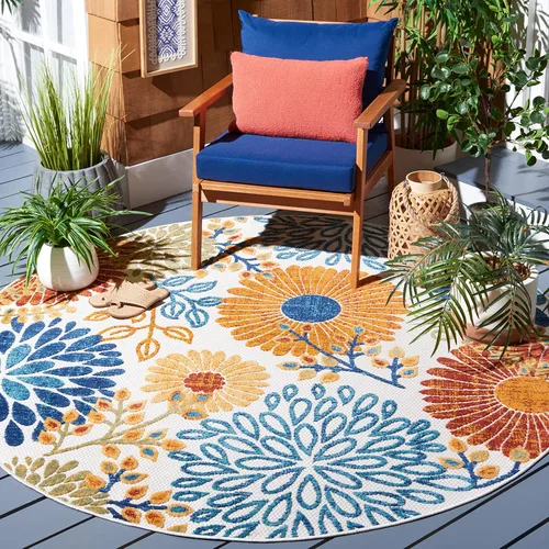 Miniatura 17 de SAFAVIEH Alfombra Lavable para Exteriores Colección Cabana - Pasillo de 2' x 10', Crema y Rojo, No Desprende Pelusa y Fácil de Limpiar, Ideal