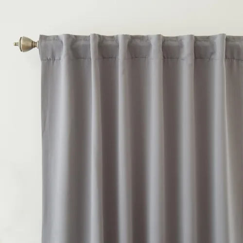 Miniatura 4 de Best Home Fashion Cortinas opacas con aislamiento térmico de alta calidad, pestaña trasera, bolsillo para barra, color gris, 52 pulgadas de ancho x