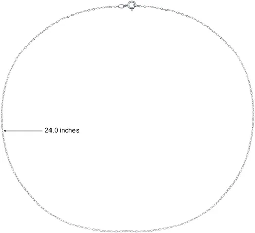 Miniatura 26 de Hoops & Loops Collar de plata de ley 925 de 0.035 in de fino y delicado collar de cadena de cable para mujeres, adolescentes, niñas, hombres, 16