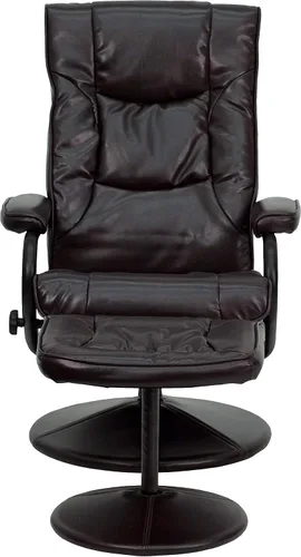 Miniatura 14 de Flash Furniture Rachel - Silla reclinable de LeatherSoft contemporánea multiposición con otomana, silla reclinable giratoria de 360 grados y juego