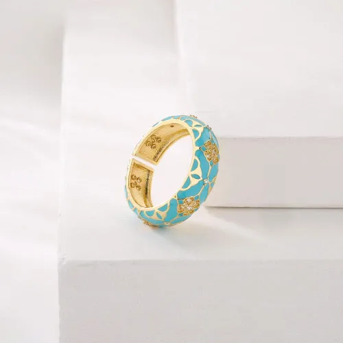 Miniatura 2 de Anillos de trébol de cuatro hojas para mujer, ajustable, delicado, esmaltado, joyería de la suerte