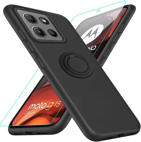 Miniatura 11 de Funda compatible con Blackview Shark 6/Oscal Tiger 8 con protector de pantalla, soporte de anillo giratorio de 360°, TPU a prueba de golpes, funda
