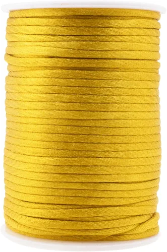Miniatura 106 de Mandala Crafts Cordón de Satén de Nailon 2mm Cordón Rattail Champagne - 100 Yardas Cordón de Nailon Chino para Nudos Cordón de Seda Cola de Rata