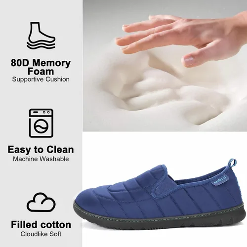 Miniatura 3 de Pantuflas para hombre de espuma viscoelástica para exteriores, zapatos de casa para interiores