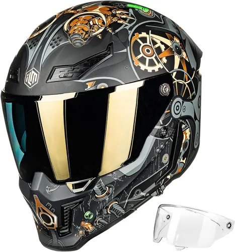 Miniatura 16 de ILM Cascos para Motocicleta para Adultos Hombres Mujeres Casco Integral DOT ECE con Visor Dual para Carreras en Calle con Pinlock Modelo MF509