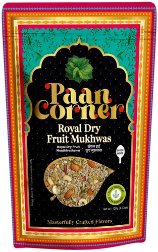 Paan Corner Royal Dry Fruit Mukhwas, ambientador bucal tradicional indio con nueces y semillas, 4.23 onzas