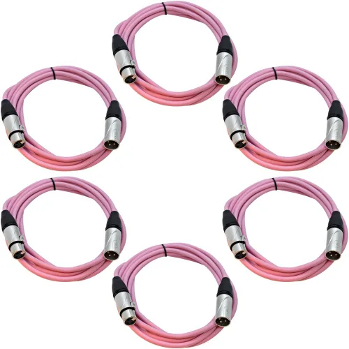 Miniatura 45 de Seismic Audio SAXLX-2Brown-Paquete de 6 cables de conexión XLR de 2 pies marrones - Cables de micrófono - Cables XLR macho a hembra - 2 pies