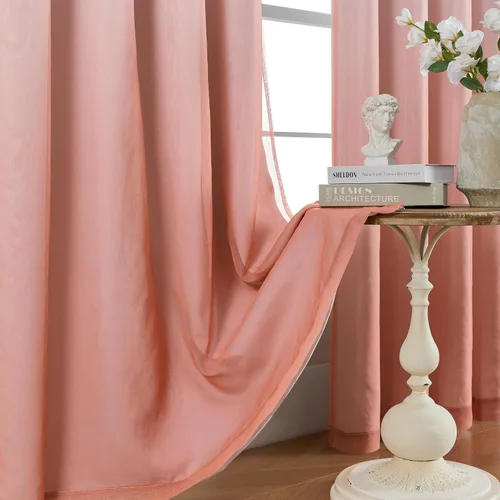 Miniatura 9 de naturetalk Cortinas opacas para oscurecer la habitación con degradado traslúcido, juego de 2 paneles de cortina – Parte superior con ojales