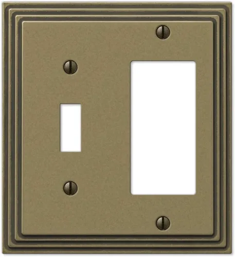 Miniatura 11 de Amerelle Steps Triple Rocker - Placa de pared de metal fundido en bronce envejecido