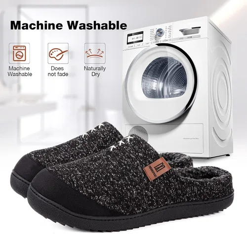 Miniatura 6 de MERRIMAC Pantuflas cómodas de espuma viscoelástica para hombre para interiores y exteriores, antideslizantes, con espalda abierta