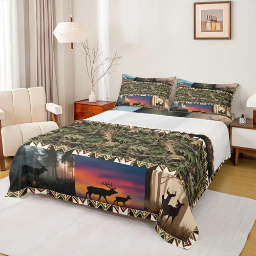 Miniatura 14 de Erosebridal Happy Camping - Juego de sábanas tamaño individual para niños, diseño de animales del bosque del bosque, para bebés, niños y niñas
