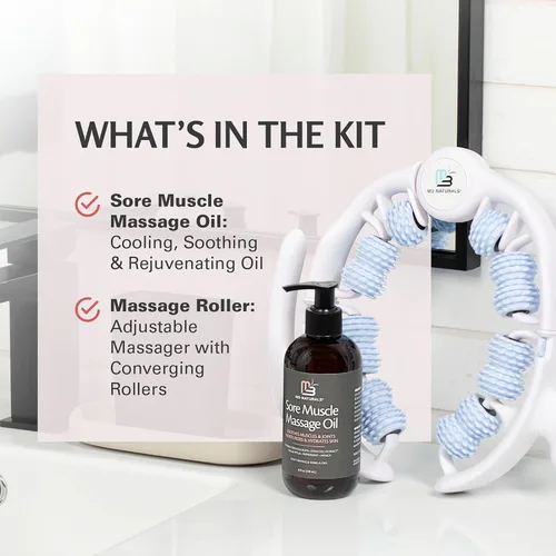 Miniatura 2 de Kit de aceite de masaje para músculos adoloridos de árnica y masajeador Dúo relajante de recuperación post-entrenamiento para brazos adoloridos