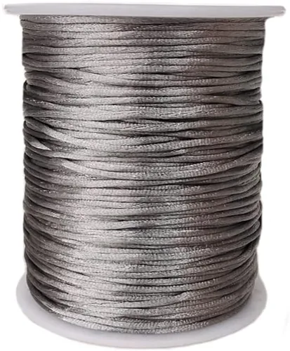 Miniatura 49 de 2.0 mm x 110 yardas de cordón de satén de nailon para abalorios, hilo trenzado para nudos chinos, rattail, macramé, pulseras, collares, fabricación