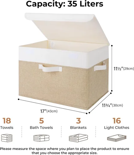 Miniatura 4 de GRANNY SAYS Cajas de almacenamiento con tapas, contenedores de almacenamiento decorativos, cestas para estantes, almacenamiento y organización