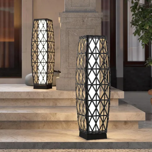 Miniatura 27 de Lámpara de pie para exteriores Grand Patio, lámpara de pie solar, resistente al agua, de mimbre, lámpara colgante para terraza, luces decorativas