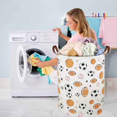 Miniatura 6 de Cesta de lavandería plegable para dormitorio, cesta de ropa impermeable para baño, bolsa grande de lavandería para dormitorio universitario