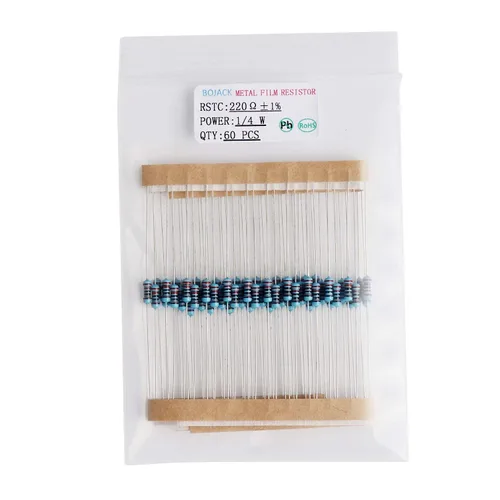 Miniatura 4 de BOJACK Kit de resistencia de 17 valores de 630 piezas, 0 Ohm-1M Ohm con 1% 1/4W Kit surtido de resistencias de película metálica