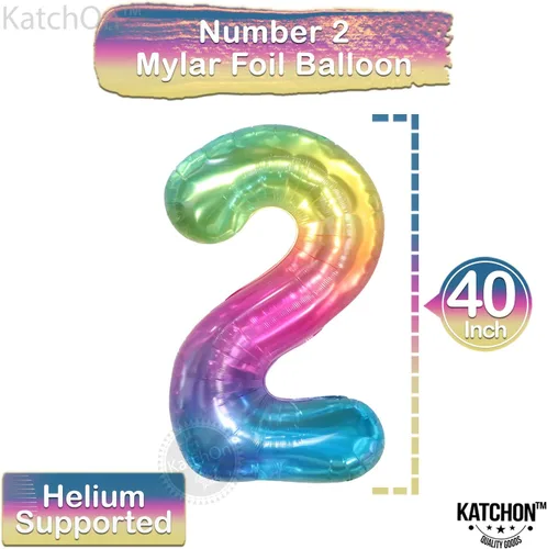 Miniatura 134 de KatchOn, Globo grande azul número 2 de 40 pulgadas Decoraciones de cumpleaños de Baby Shark para niño de 2 años Globo azul número 2 Globo