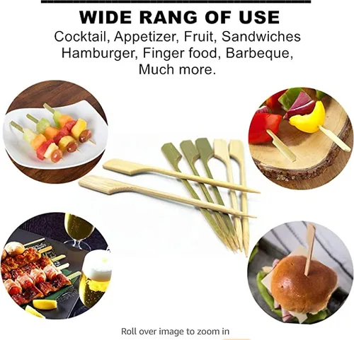 Miniatura 2 de Pinchos de madera de bambú de 3.5 pulgadas (paquete de 260) para cócteles, aperitivos, brochetas de frutas, sándwiches, aperitivos de barbacoa..