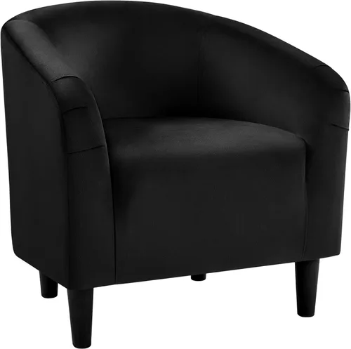 Miniatura 23 de Yaheetech Silla de Sala de Estar, Silla de Acento de Terciopelo, Silla Barril Tapizada, Silla de Asiento con Reposabrazos y Respaldo Bajo para Sala