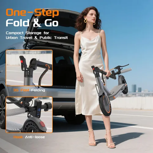 Miniatura 8 de NAVIC Scooter eléctrico para adultos, scooter plegable E con motor potente de 350 W/500 W/750 W, neumáticos sólidos de 8.5 pulgadas/10 pulgadas/14