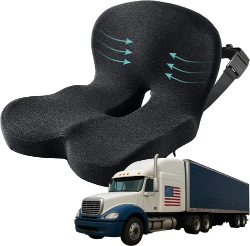 Cojín de asiento de espuma viscoelástica para conductores de camiones, sillas de oficina, asientos de automóvil, almohada de alivio de ciática para