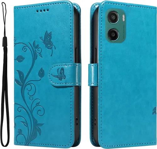 Miniatura 89 de Funda para Motorola Moto E22/E22i, piel sintética, con tarjetero y correa para la muñeca, a prueba de golpes, funda magnética para Motorola Moto Rojo
