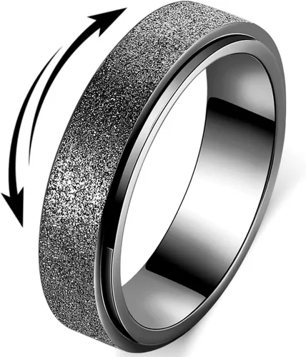 Anillo de alivio de la ansiedad, anillo giratorio para aliviar el estrés, de acero inoxidable, anillo giratorio para mujeres, hombres, unisex