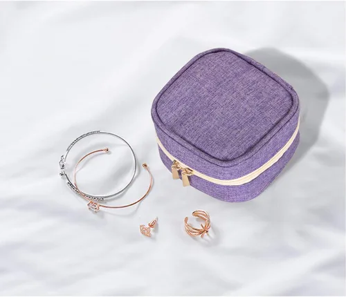 Miniatura 6 de Teamoy Pequeño estuche de viaje para joyas, caja organizadora portátil para joyas, aretes, anillos, collares, perfecto para mujeres, regalo del día