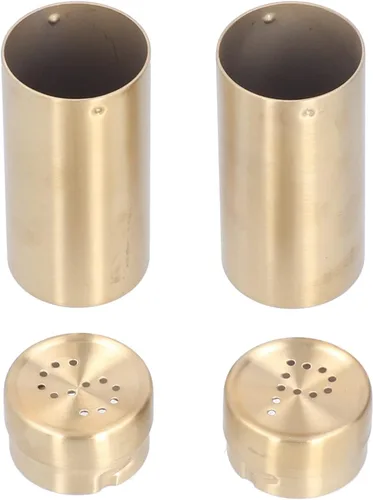 Miniatura 8 de 2 saleros y pimenteros dorados, salero y pimentero dorado, cocteleros de especias de acero inoxidable, frasco de condimentos con tapa, ideal