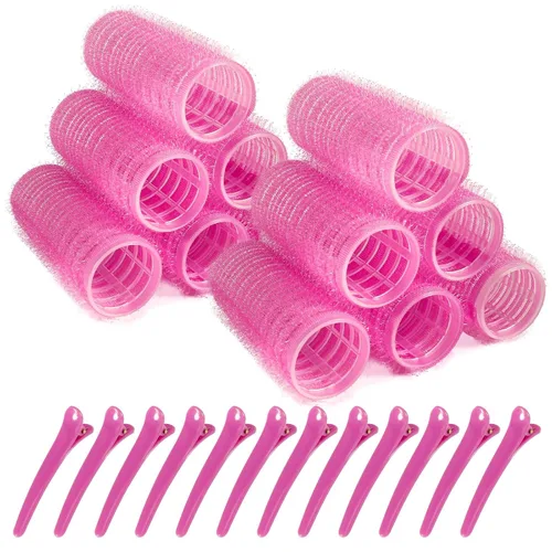 Miniatura 13 de Rodillos de pelo, paquete de 12 rulos de peluquería de salón de autoservicio, juegos de rizadores de pelo, peinado rizado para bricolaje, los Jumbo