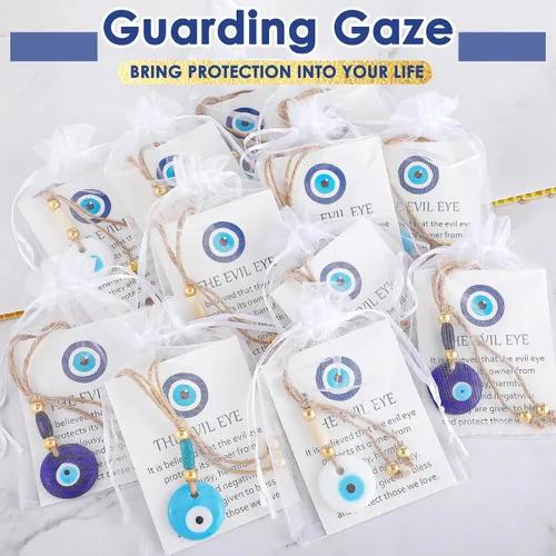 Miniatura 2 de Skylety Juego de 12 Llaveros con Dije de Mal de Ojo de Cristal Griego para Colgar en el Coche, Colgante de Mal de Ojo, Amuleto Turco de la Suerte