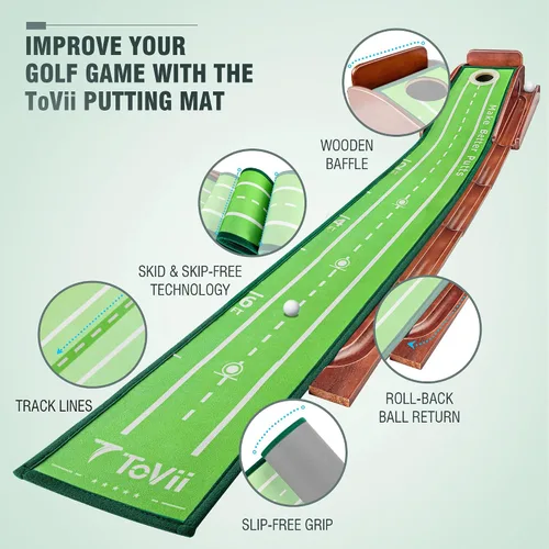 Miniatura 2 de Putting Green Indoor - Tapete de golf para poner en interiores y niños, práctica de putting verde, para interiores, para oficina en casa, con bola