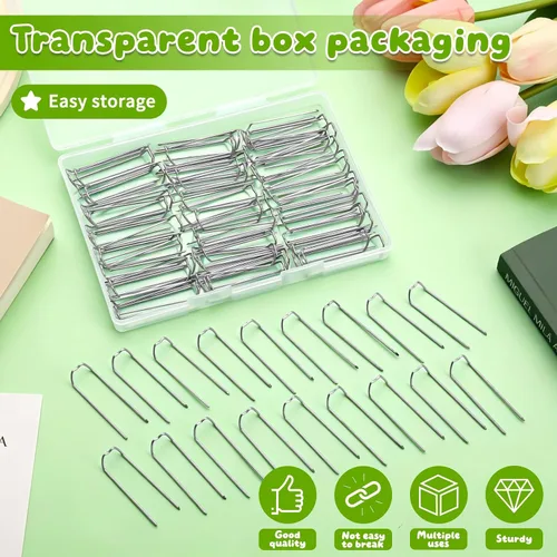 Miniatura 3 de 100 Pcs Floral Pins, 1.7 Inch Floral U-Pins Small Craft Plant Pin Greening Fern Clips for Flower Picks Foam Bouquet Arrangements Craft Projects