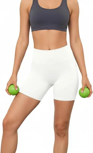 Pantalones cortos de ciclismo de cintura alta para mujer, 5 pulgadas, control de abdomen, atléticos, correr, gimnasio, yoga, pantalones cortos de