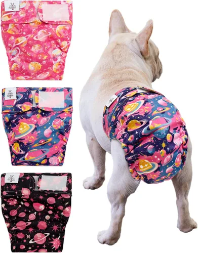 Miniatura 8 de CuteBone WWD28XS - Pañales lavables para perras, sin agujero para la cola, reutilizables, pantalones de entrenamiento para perritos, con cola
