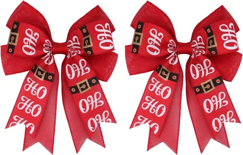 Miniatura 11 de Meseey 2 Piezas Cardenal Rojo Grande con Lazo de Bayas 10.8 x 8.8 Pulgadas Casa de Pájaros Cinta Roja Lazos para Coronar Árbol para Baby Shower