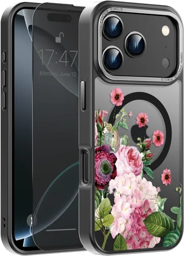 Miniatura 76 de Goodon Funda para iPhone 17 Pro con protector de pantalla de privacidad, compatible con Magsafe, a prueba de golpes, translúcida mate, bonita funda