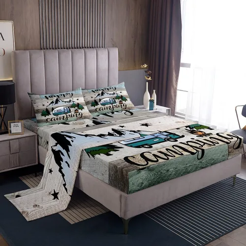 Miniatura 22 de Erosebridal Juego de sábanas tamaño individual de cola de sirena para niños, decoración de habitación de sirena, sábana bajera ajustable