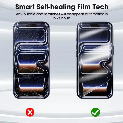 Miniatura 4 de Paquete de 2 protectores de pantalla de película de hidrogel suave para iPhone 17, película protectora mejorada de TPU flexible irrompible