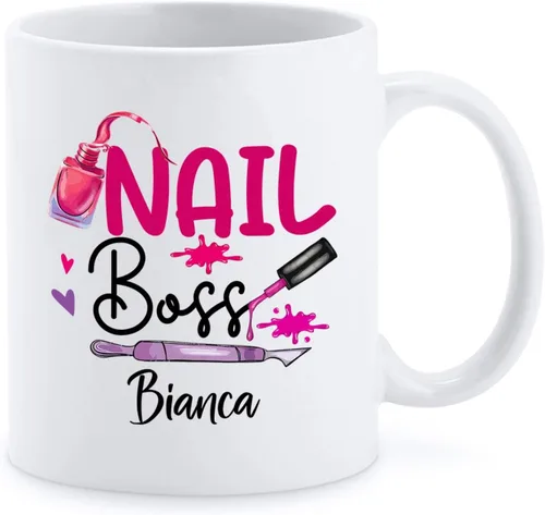Miniatura 11 de Taza de cerámica Best Nail Tech Ever – Taza de cerámica personalizada con nombre de manicurista para compañero de trabajo – Nuevos regalos