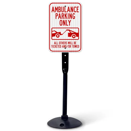 Miniatura 15 de Letrero de ambulancia "Parking Only All Others Will Be Ticketed y/or Towed", 12 x 18 pulgadas, 3M EGP reflectante aluminio .063, resistente a