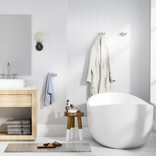 Miniatura 8 de GWAAZXGZ Paquete de 2 ganchos de baño de níquel cepillado para toallas, ganchos dobles autoadhesivos para pared, sin taladrar, acero inoxidable 304