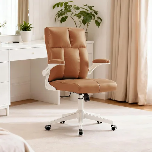 Miniatura 9 de balmstar Leather Office Chair Computer Desk Chair, 360° Swivel Rolling Wheels, Adjustable Tilt Angle 90°-135° with Lumbar Support Executive Chair