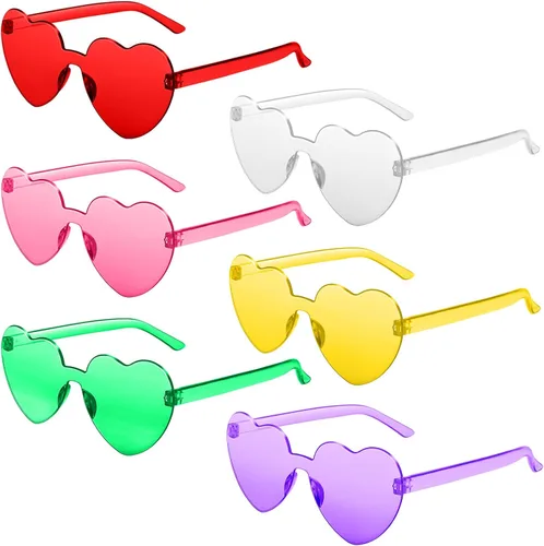 RTBOFY Queen Hearts Sunglasses, Rimless Heart Shaped Sunglasses for Women Party Favor Halloween Sunglasses