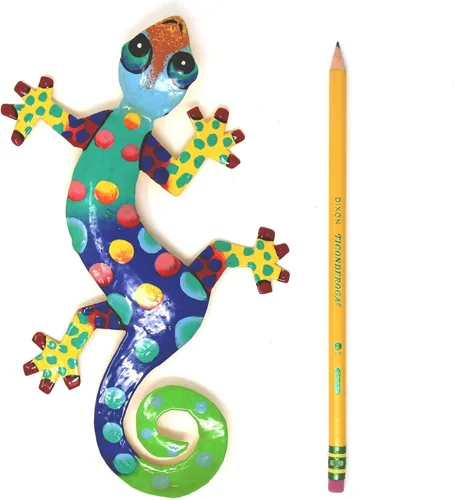 Miniatura 2 de Placa, modelo Gecko, de metal reciclado para la pared, Metal, 8 pulgadas Florida